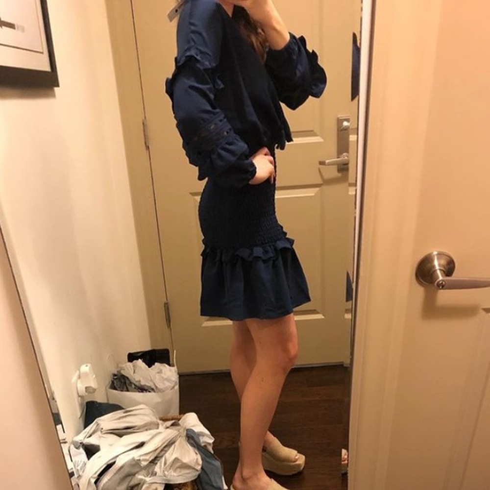 Aqua Blue Smocked Dress - Picture 5 of 5